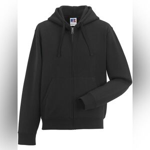 Russell Mens Authentic Full Zip Hooded Sweatshirt/Hoodie (XLT) (Black)